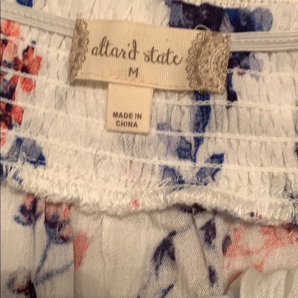 Altar’d state blue floral off the shoulder blouse - Picture 5 of 6